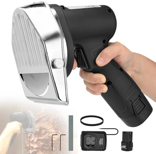 BriSunshine Cordless Gyro Kebab Slicer, Electric Gyro Knife, 80W