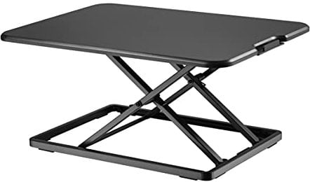 VonHaus Standing Desk Converter, Height Adjustable X-Frame Computer Workstation, Sit Stand Desk Riser w/Five Height Settings & 8kg Capacity, 67x45cm