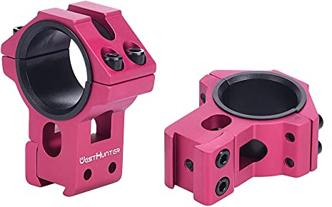 WestHunter Optik 11mm Schwalbenschwanzschiene Zielfernrohr-Ringe, 25,4 mm/30 mm Taktische präzise Hochprofil-Zielfernrohr-Montage | Rot