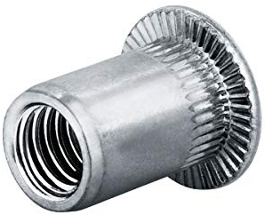 GOEBEL® - 250 x Blindnietmuttern Nietmuttern M6 (Ø x L) 8,9 x 19,5 mm Blindmuttern Stahl verzinkt Flachkopf Rundschaft gerändelt Schaftende offen Einziehmutter Einnietmuttern GO-NUT