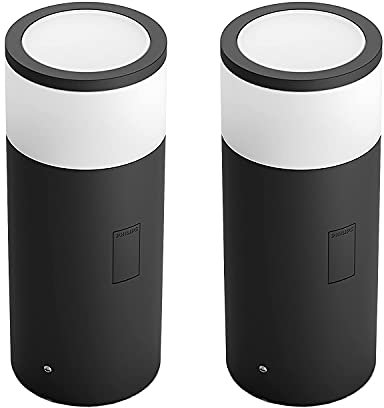 Philips Hue – Calla Outdoor Sockelleuchte, 2er-Pack, Schwarz, 1x8W, 24V