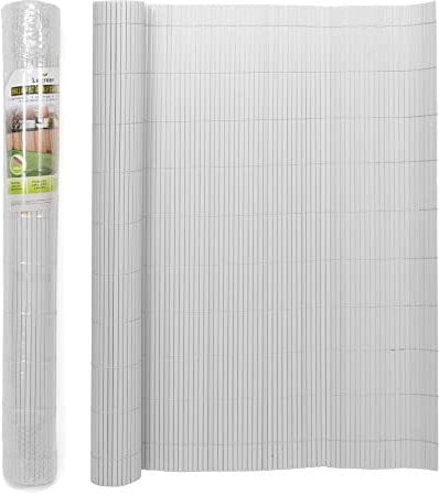 THE SECRET HOME – Cañizo PVC de Doble Cara - Densidad 1000 g/m2 - Largo. 3 m x Alto. 1,5 m – Color Blanco - Valla de Ocultación Resistente - Protección Visual Privacidad para Jardín, Balcón o Terraza