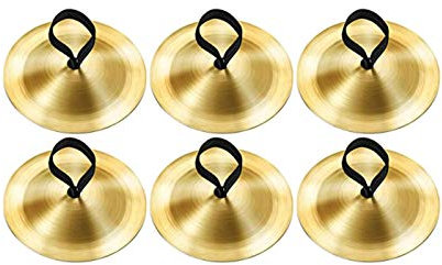 3 Pares Platillos de Dedos, 5.5 cm Platillos Musicales Niños para Danza del Vientre, Juguete De Platillo De Mano De Latón Instrumento Percusión De Platillos De Dedo