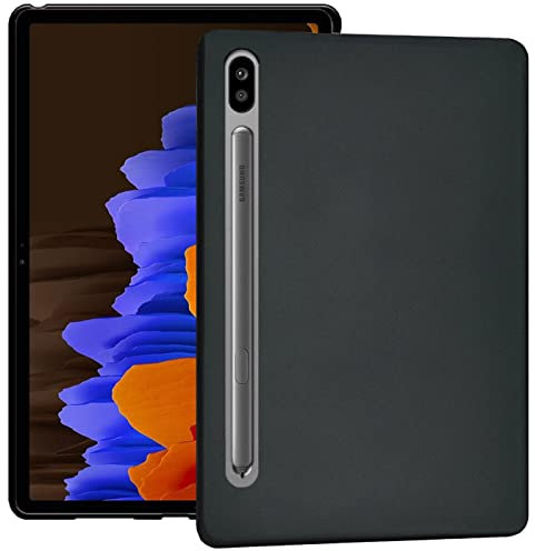Verco Hülle für Samsung Galaxy Tab S7+, Schutzhülle Tablet Tasche Silikon Case Slim Cover [12.4 Zoll T970 / T975], Schwarz