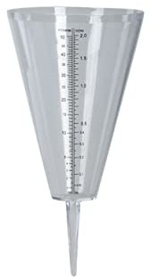 Rivanto® Regenmesser aus Kunststoff, MM und Inches, Volumen 450 ml, Niederschlagsmesser mit Erdspieß