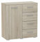 MATKAM Kommode Helena B80 x H84,5 x T35 cm, Sideboard mit 4 Schubladen und 1 Fächer mit Türen, ideal für Büro, Diele, Wohnzimmer, Jugend- oder Kinderzimmer (Sonoma Eiche)