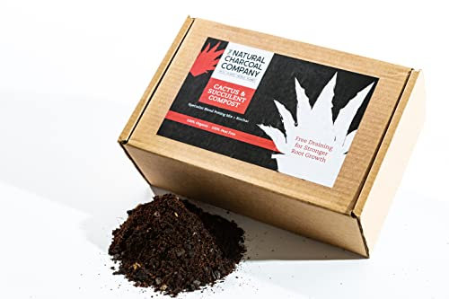 The Natural Charcoal Cactus and Succulent Potting Compost Mix - Premium Peat Free Organic Blend Enriched with High Grade Granules, 8 litres