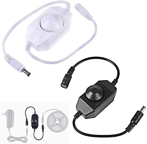Youmile 2 pcs LED Strip Lights Dimmer Switch DC12V-24V PWM Rotary Dimmer Controller for LED Strip Lights LED Rope Light 3528 5050 5630
