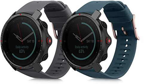 kwmobile 2X Sportarmband kompatibel mit Polar Grit X/X Pro/Vantage M / M2 Armband - Fitnesstracker Band Set aus TPU Silikon