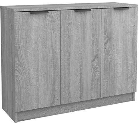vidaXL Buffet Armoire de Rangement Meuble de Rangement Armoire Latérale Salle de Séjour Salon Intérieur Sonoma Gris 90,5x30x70 cm Bois d'Ingénierie