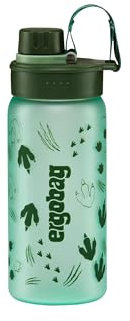 Trinkflasche BPA-frei 550 ml, auslaufsicher und Kohlensäure geeignet, spülmaschinengeeignet, Dino - Dunkelgrün