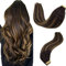 GOO GOO Tape in Extensions Echthaar, Tape Extensions Echthaar, 40cm 50g 20pcs, Extensions Echthaar, Haarverlängerung Echthaar, 2/6/2 Balayage Dunkelbraun