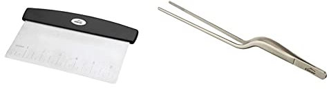 LACOR - 67029 - Rasqueta Cortadora, Rectangular, Acero Inoxidable, Multiusos, Amasar, Cortar, Medir y Limpiar, Ideal para Masa de Pan, 16,5 x 11cm, INOX & Pinza, Acero Inoxidable, Gris, 21 cm