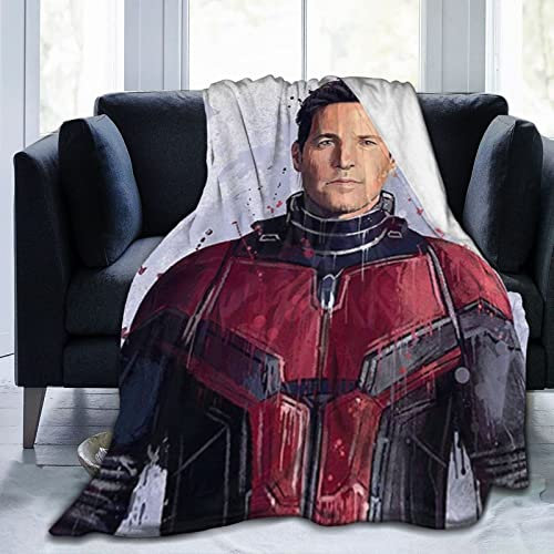 YINGD Paul Hero Rudd - Manta de franela de forro polar suave y cómoda, cálida para sofá, cama, rodillera de oficina, cama, coche, campamento, playa, 60 x 50 pulgadas, color negro, 50 x 40 pulgadas