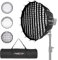 AMBITFUL PS60 60 cm Portable Quickly Fast Installation Deep Parabolic Softbox Bowens Mount with Honeycomb Grid for Tiktok YouTube, Gaming, Zoom, Video Recording