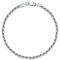 LELOUCHY Diamond-Cut Braided Rope Chain Bracelet for Men Women Solid 925 Sterling Silver, 2mm 9 Inch