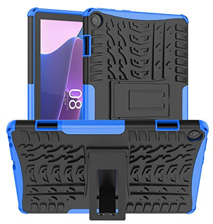 Dlahaby Funda para Lenovo Tab M10 3rd Gen 10.1 pulgadas 2022, PC duro y silicona TPU con función atril para tablet Lenovo Tab M10 (3ª generación) TB-328FU/TB-328XU, azul oscuro