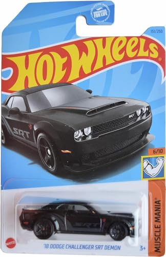 Hot Wheels '18 Dodge Challenger SRT Demon, Muscle Mania 6/10 [Schwarz] 151/250