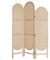 CREEDWOOD RAUMTEILER Arco | Leinen/Holz, 3-teilig,170x120 cm | klappbarer Paravent, Natur Stellwand, Trennwand, Raumtrenner, Faltwand, Sichtschutz, braun Ankleidewand