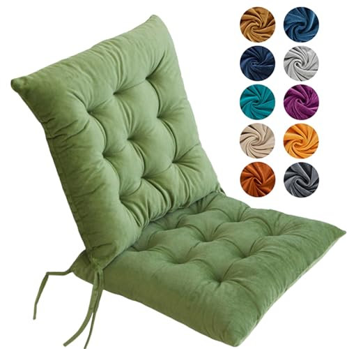 Hixingo 4er Set Stuhlkissen, Sitzkissen Stuhl, Stuhlkissen 40x40, Kristall-Samt Sitzkissen Bank, Sitzunterlage Outdoor & Innen, Sitzauflagen Chair Cushion für Wohnzimmer Terrassen (40cm,Grün)