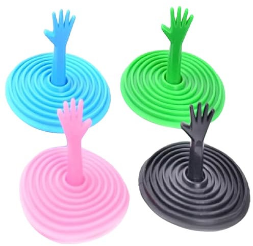 Auslaufsicherer Waschbeckenstöpsel aus Kunststoff, tragbar, lustig, wiederverwendbar, 4 Stück