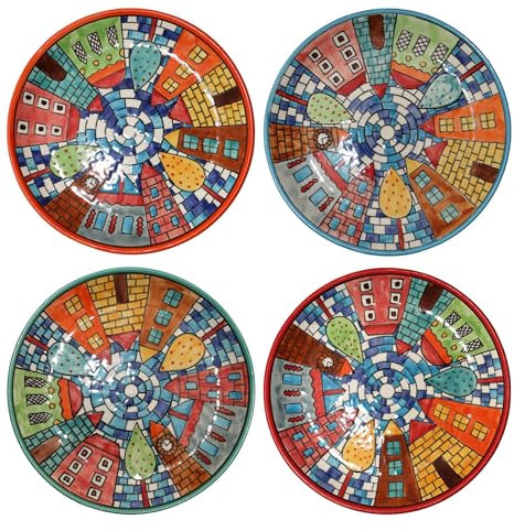 Gall&Zick Teller Keramik handbemalt bunt Speiseteller (Frühstücksteller GZM-561 Set/2)
