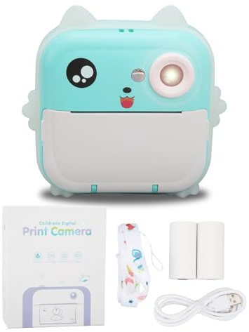 Kids Camera Instant Print, 24MP 1080P Multi Zoom Thermal Print Digital Camera, Portable 12 Screen Mini Print Camera for 4 5 6 7 8 9 Year Old Boys Girls (Blue)
