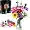 OKKIDY Juego de construcción de ramo de flores, 699 unidades, decoración única para el hogar, regalos para el día de la madre, cumpleaños, día de San Valentín, aniversario, juguetes de construcción de