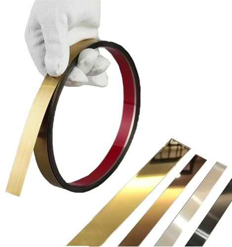 WZERHO Bande décorative flexible autocollante dorée - Bande chromée autocollante - Pour mur, miroir, décoration de meubles 5,5 m x 1,5 cm