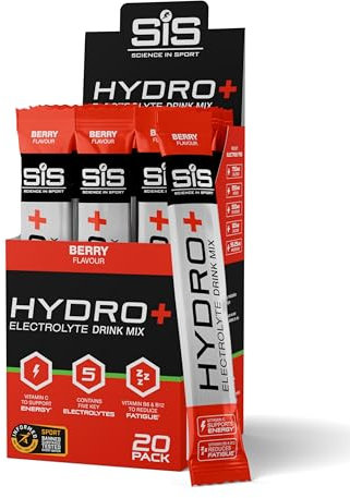 Science in Sport HYDRO+ Electrolyte Drink Mix 20 x 4,5g Beere - Veganes Elektrolyt Pulver, Sportgetränke Pulver mit Vitamin C und 5 wichtigen Elektrolyten