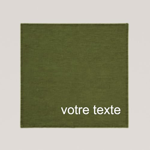 Personalisiert Personalisierbare Serviette aus Leinen mit Vornamen-Stickerei, Text – maschinenwaschbar (Khaki)