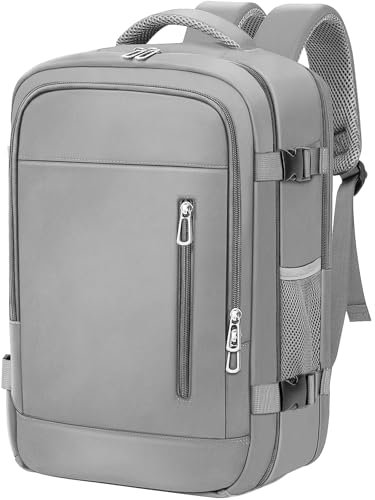 OTAHGK Bagage Cabine 40x20x25 pour Ryanair Sac à Dos de Voyage Bagage à Main Avion Sac à Main sous Le Siège Valise Sac Ordinateur Portable avec Port de Charge USB-Gris