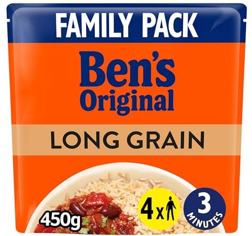 Ben's Original Long Grain Microwave Rice Pouch Family Pack 450g