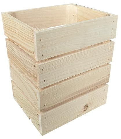 Lermowood Holzkisten Reg 25 x 20 x 30cm Natur | Dekokisten aus Holz Massive Holzkiste Regalkiste Weinkiste