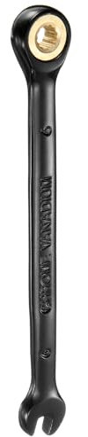 sourcing map Ratcheting Spanner 6mm Metric Open End Wrench 72-Teeth CR-V Steel 12 Point Nickel Plated Combination Ratchet Wrench for Fasteners Nut Bolt