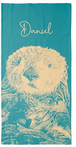 True Statements Personalisierbares Handtuch mit Namen – Otter - Mikrofaser & Baumwolle – Schnell trocknend & weich – 50x100 cm – Ideal für Strand, Sport & Urlaub