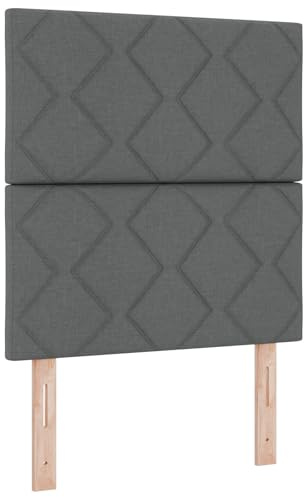 vidaXL Stoffkopfteil Geometrisch mit Kopfteil Dunkelgrau 80 cm Stoff, Verstellbares, modernes rechteckiges Polsterkopfteil, stylisches, platzsparendes Design für Dein Schlafzimmer