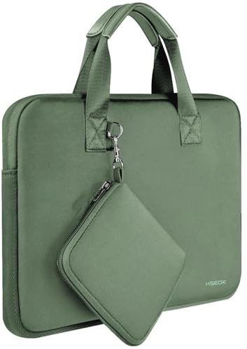 Laptop Hülle 14 Zoll mit Kleiner Tasche, Neopren-Computertasche, kompatibel mit MacBook Pro 14 M4/M3/M2/M1 (2025–2021), MacBook Air/Pro 13 und den meisten 14-Zoll-Notebooks,Matchagrün
