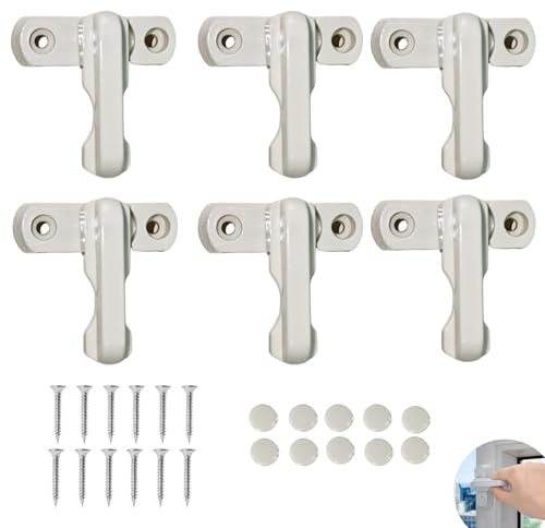 6er Set Universelle Fenster- und Türsicherheitsriegel aus Zinklegierung - Weiße, Einfache Installation, Anti-Kratz-Design, Für UPVC/PVC-Türen und Fenster, Erhöhte Sicherheit im Haushalt