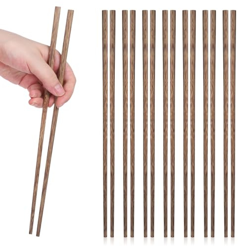 8 pares de palillos largos de 30 cm tradicionales chinos de madera palillos largos de madera para olla de fuego asar fideos Hotpot cocina