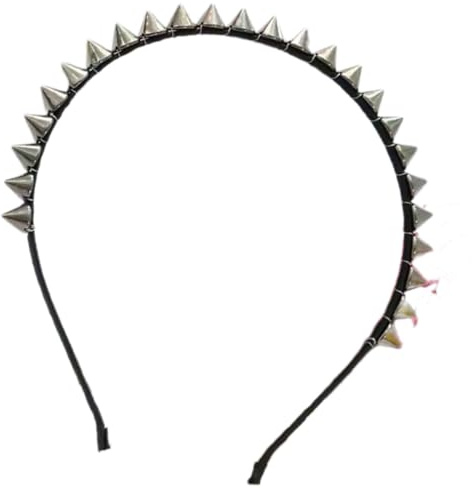 Msioytog 2 Rock Kopfbedeckung mit silbernen Nieten und Spikes, bequem, edgy für tägliche Cosplay Outfits, Stirnbänder mit Metallstacheln, Sicherheit