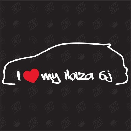 speedwerk-motorwear I Love My Ibiza 6J - Sticker kompatibel mit Seat - Baujahr 2008-2012
