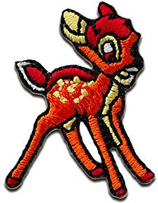 Catch the Patch Bambi Reh Tier - (Größe: 3,3 x 2,5 cm) – Aufbügler & Applikationen in verschiedenen Größen – Ideal für Kleidung, Schulranzen, Jeans & Rucksäcke