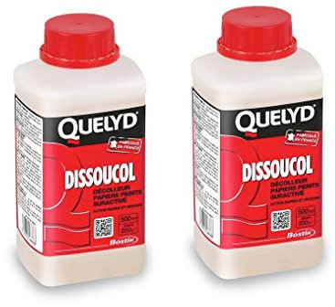 Lot de 2 DISSOUCOL QUELYD 500ml – Décolleur pour papiers peints vinyles, revêtements muraux et badigeons