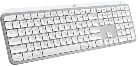 Logitech MX Keys S for Mac, clavier sans fil, fluide, saisie précise, touches programmables, rétroéclairé, Bluetooth rechargeable USB-C pour MacBook Pro, Macbook Air, iMac, iPad, AZERTY FR, Gris clair