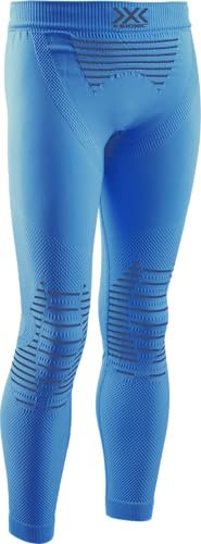 X-Bionic Invent 4.0 Pants Jr, Capa de Base Pantalones Funcionales, Unisex niños, Teal Blue/Anthracite, 8/9