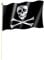 Stockflagge/Stockfahne PIRAT/TOTENKOPF Flagge/Fahne ca. 30 x 45 cm mit ca. 60cm Stab/Stock