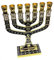 Jerusalem Menora mit 7 Zweigen, 12 Stämmen, Emaille, Blau, 12,1 cm hoch