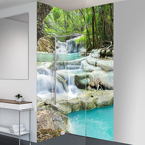 yourplate Duschrückwände mit individueller Größe (2 Rückwände – Premium Matt – bswf03) – Duschrückwand Alu mit Feuchtigkeitsschutz – Rückwand Dusche zur einfachen Montage