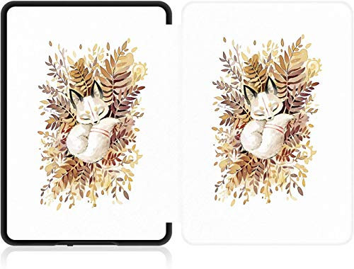 EKH Kindle Paperwhite 4 [10Th Generation-2018] - Custodia in pelle resistente e intelligente con attivazione/sospensione automatica per Amazon Lultimo Kindle Paperwhite 4 Jungle Sleeping Fox